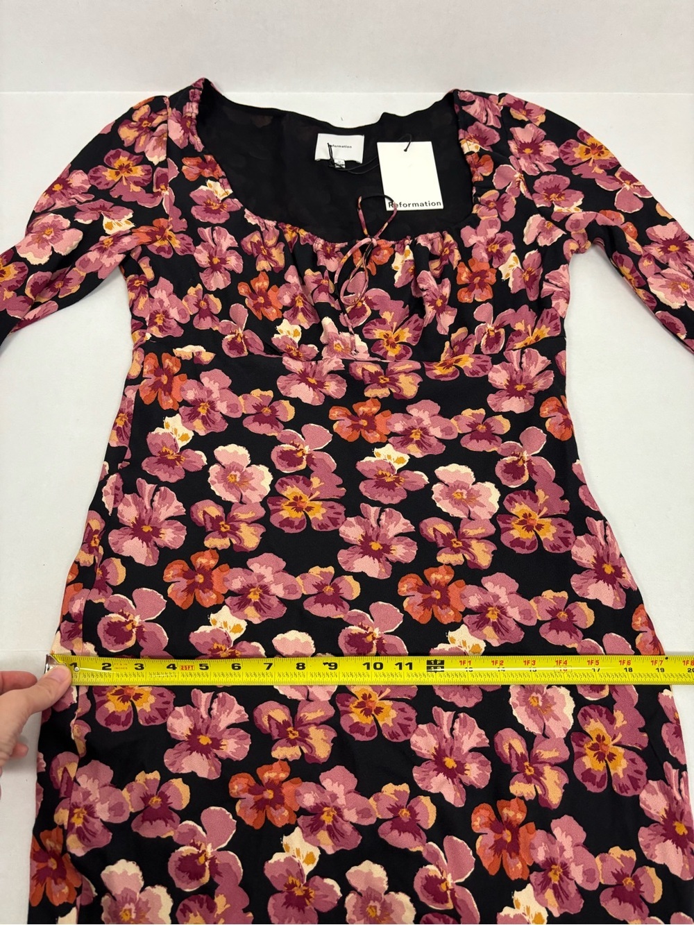 Reformation Kiley Floral Print Midi Dress Floral Print Size 10 - Picture 14 of 15